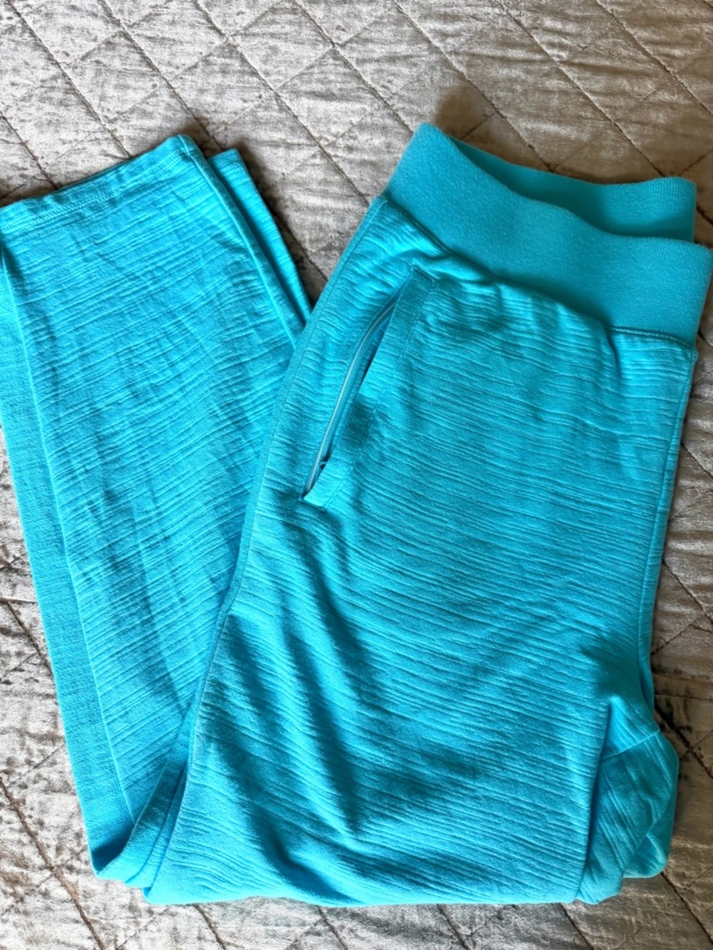 Talbots Turquoise Blue Knit Straight Leg Pants